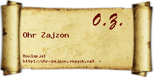Ohr Zajzon névjegykártya